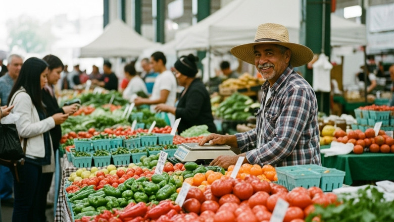 Buying Fresh Food at Farmers Market Houston
